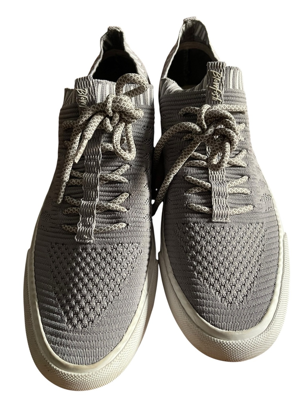 Blowfish Malibu Size 10 Grey Knit Platform Sneakers Lace Up